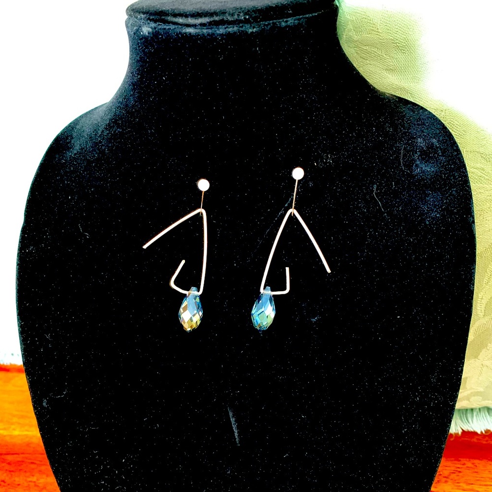 Hand Made Sterling Silver & Crystal Earrings